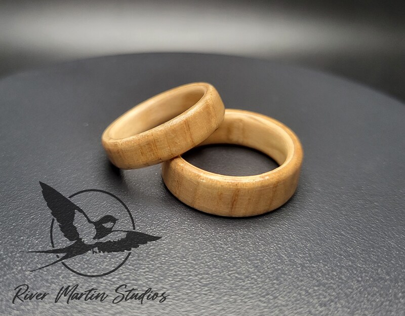 White Ash with Ash Burl Wood Ring - Nature's Elegance, Wooden Ring, Wood Ring, Simple Wedding Ring